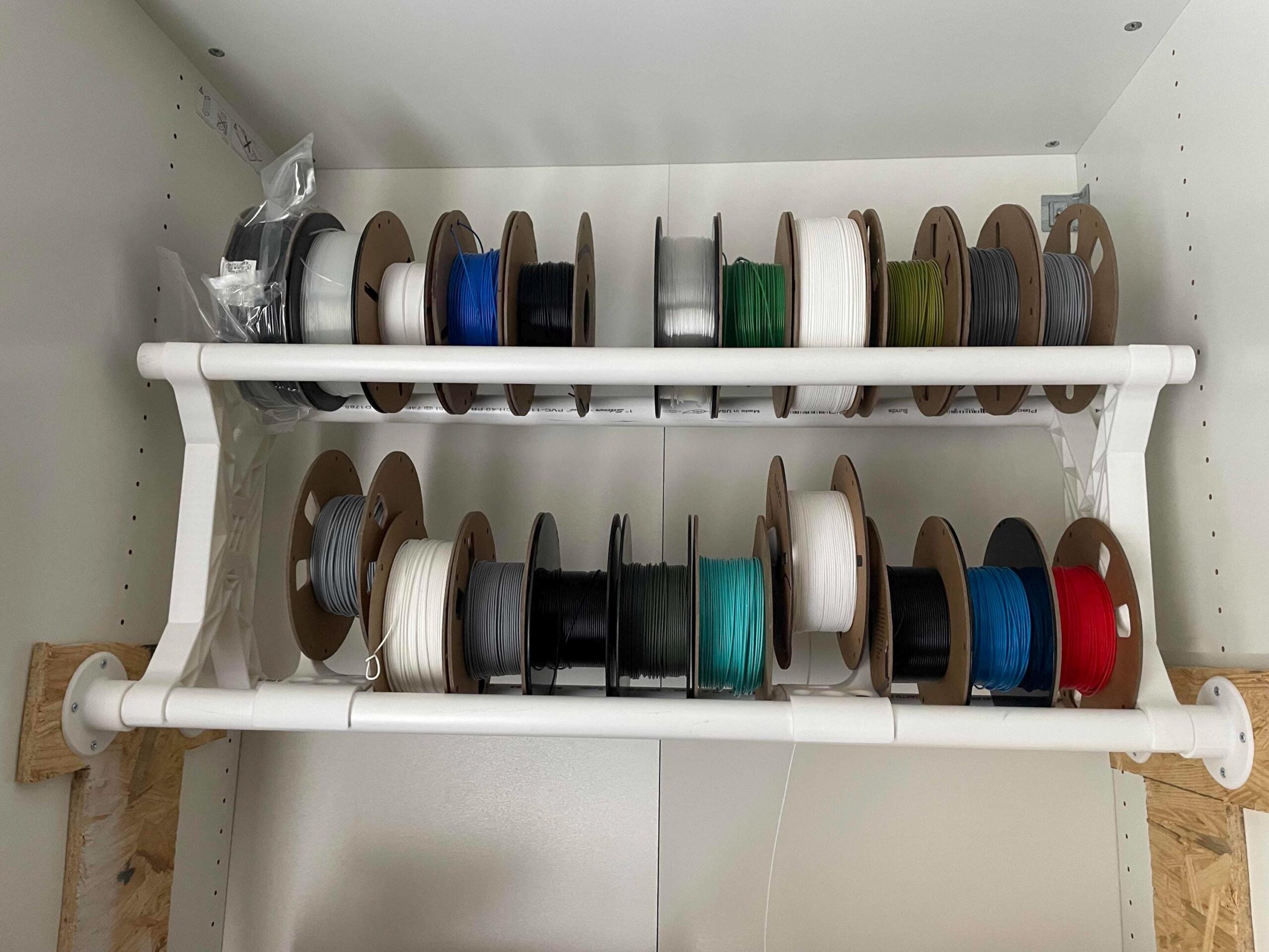 PVC Pipe 3D filament Storage and sorting rack